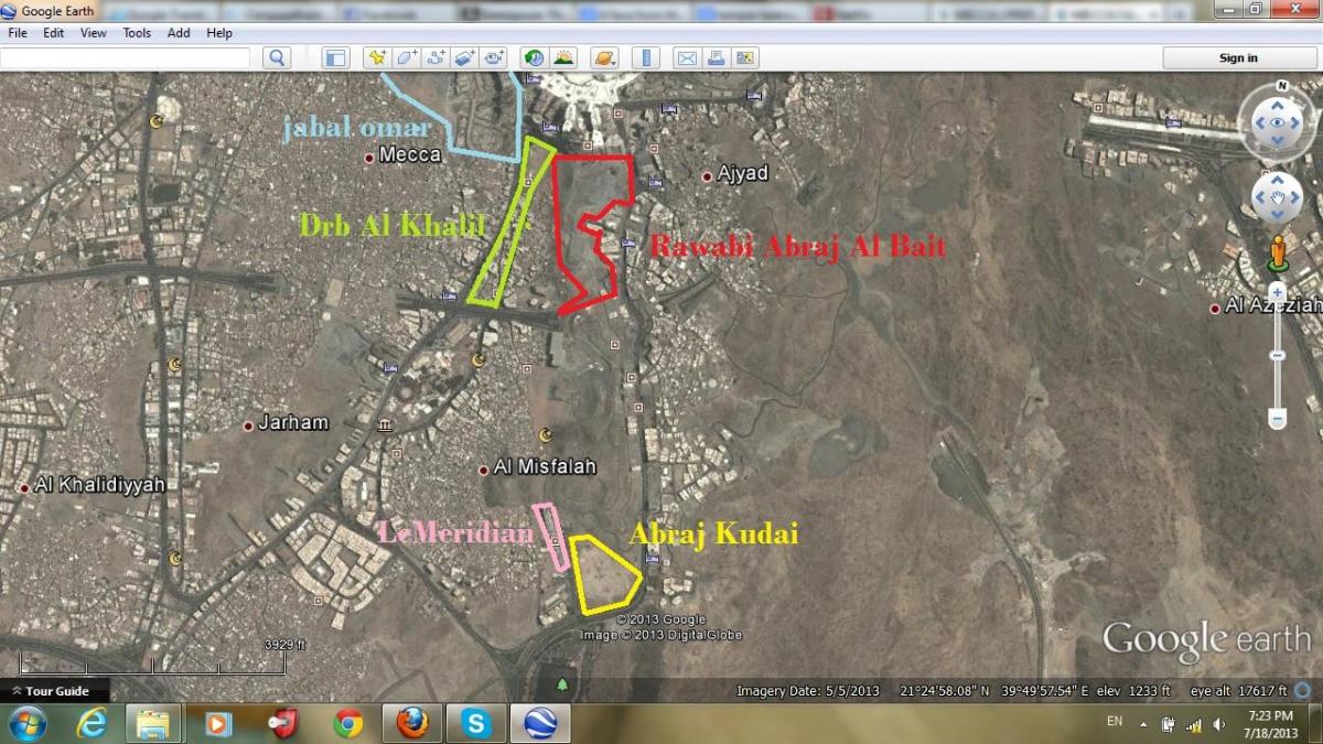 kaart van kudai parkeergelegenheid Makkah 