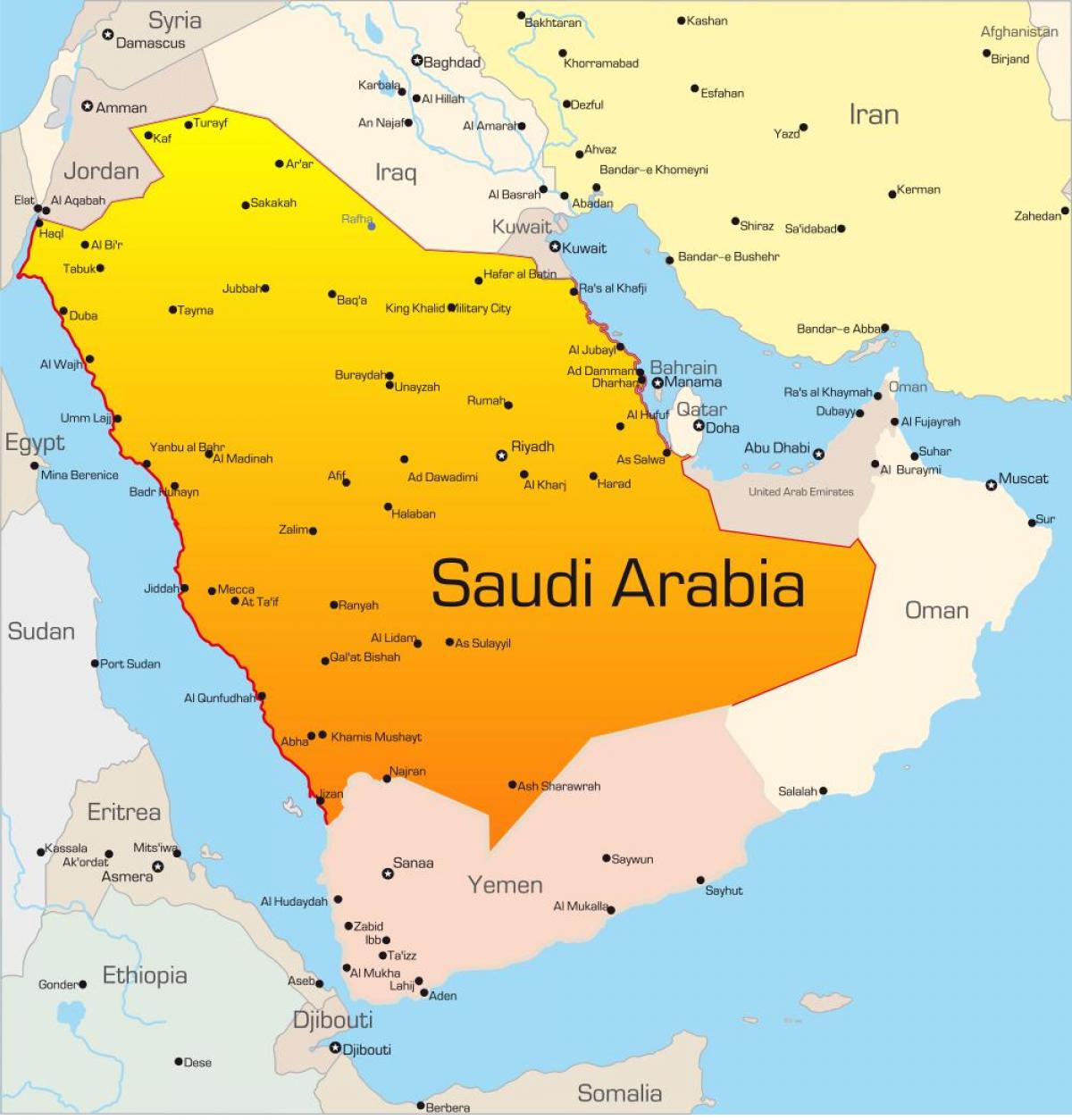 Mekka, saoedi-arabië kaart