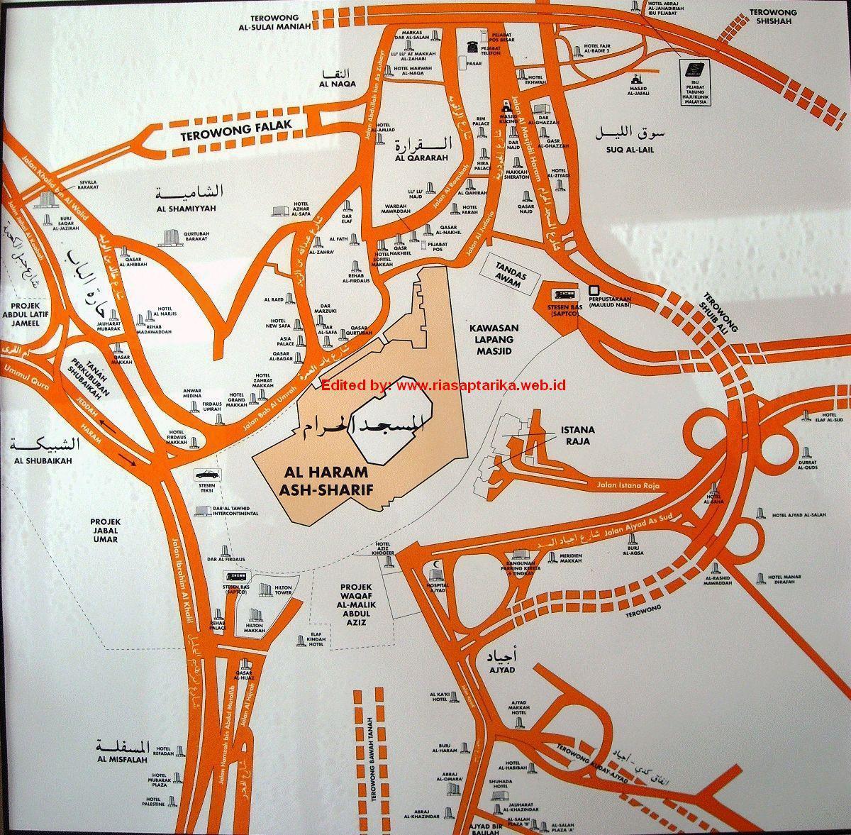kaart van misfalah Mekka kaart