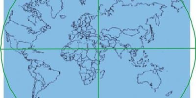 Kaart van de ka ' aba is in het centrum van de wereld 